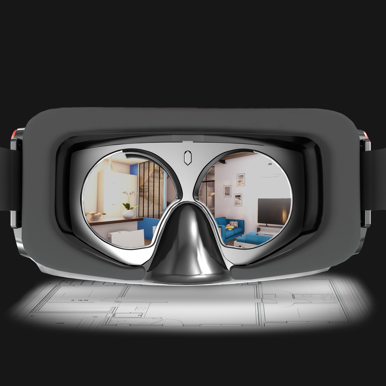 Casque de réalité virtuelle pour la visite d'architecture